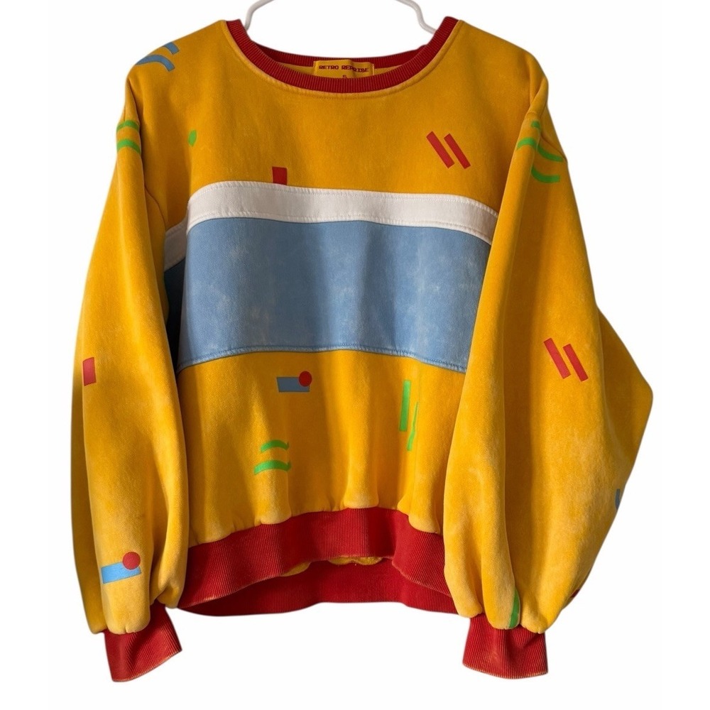 Rare Retro Reprise Multi-Color Fleece Lined Sweater Women's Size Small